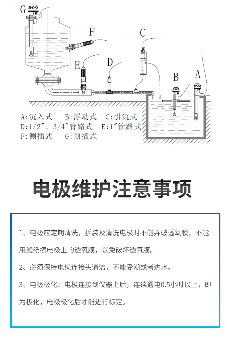 溶解氧傳感器安裝方式及維護注意事項